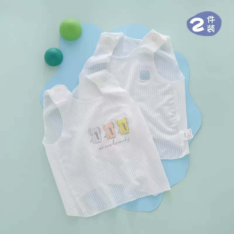 婴儿背心内穿护肚婴幼儿0一3个月6新生宝宝夏季薄款莫代尔小吊带