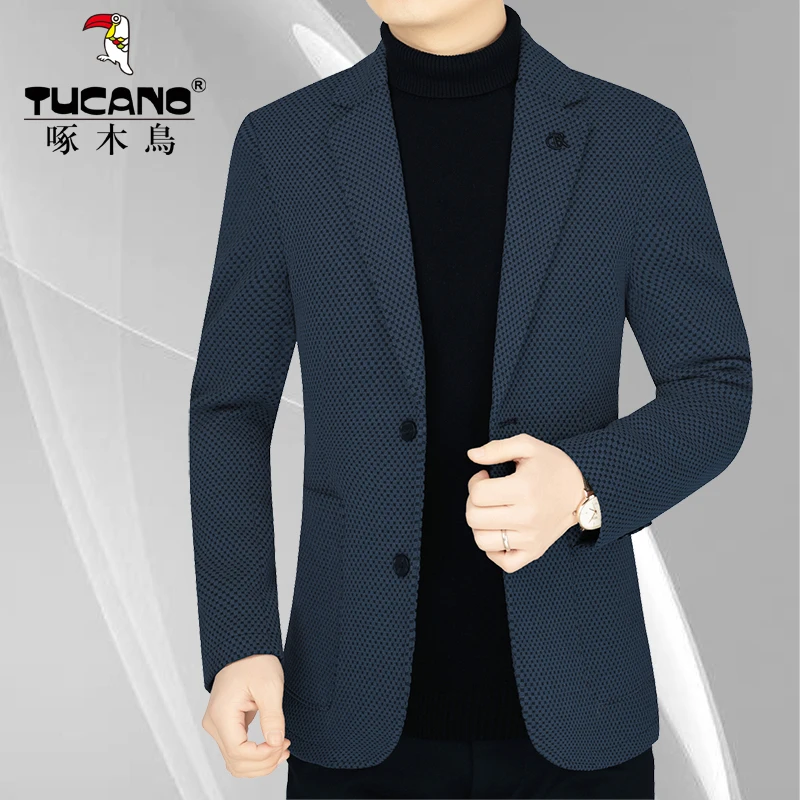 TUCANO/啄木鳥春秋季高档男士休闲西装中年修身韩版外套爸爸男装