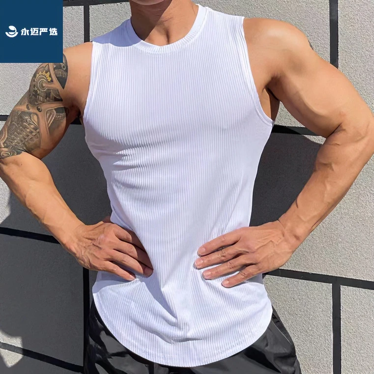 网红男款透气新款运动背心潮牌纯色吸湿排汗坎肩健身力量训练T恤