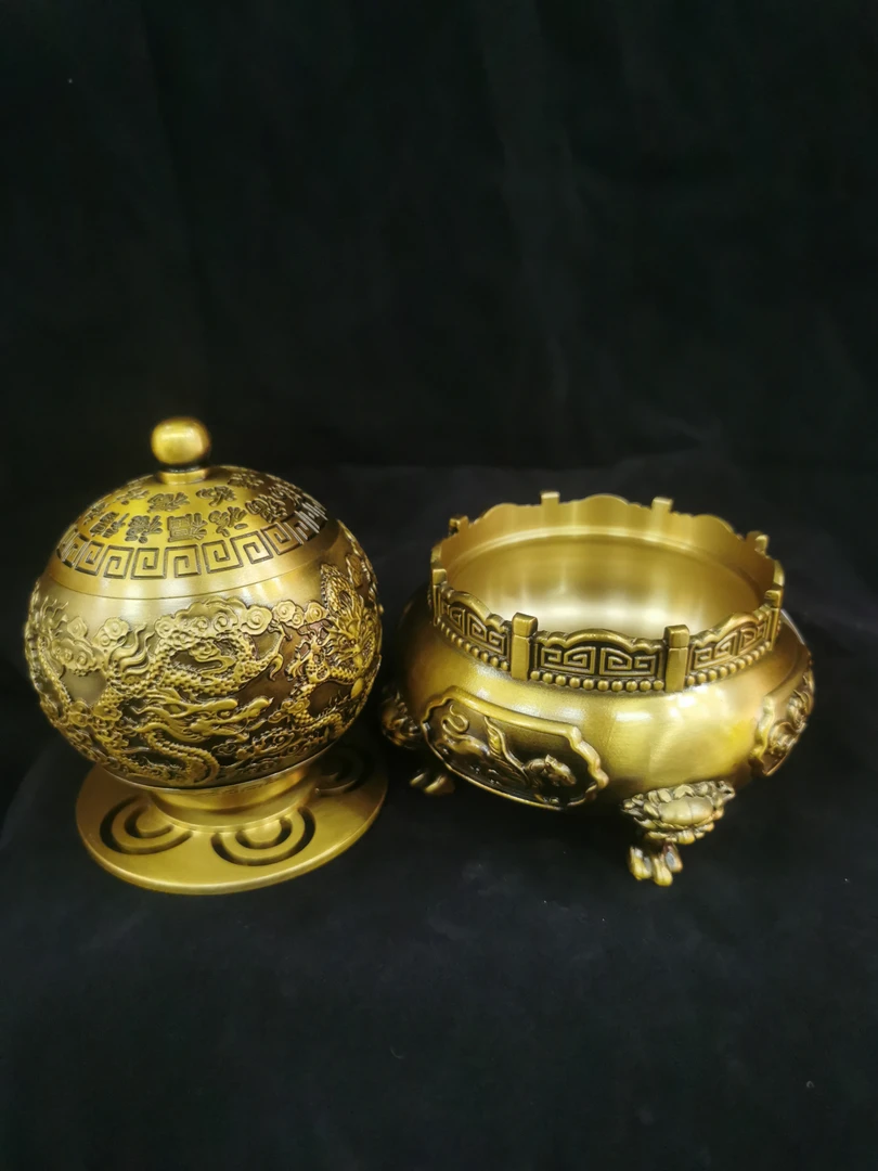 铜香炉时来运转熏香炉居家摆设办公装饰工艺品