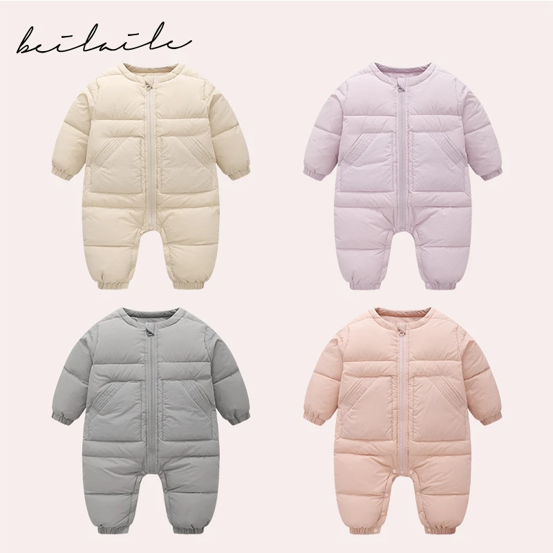 【羽绒连体】【杜邦三防】婴儿童连体衣服宝宝羽绒拜年秋冬连体