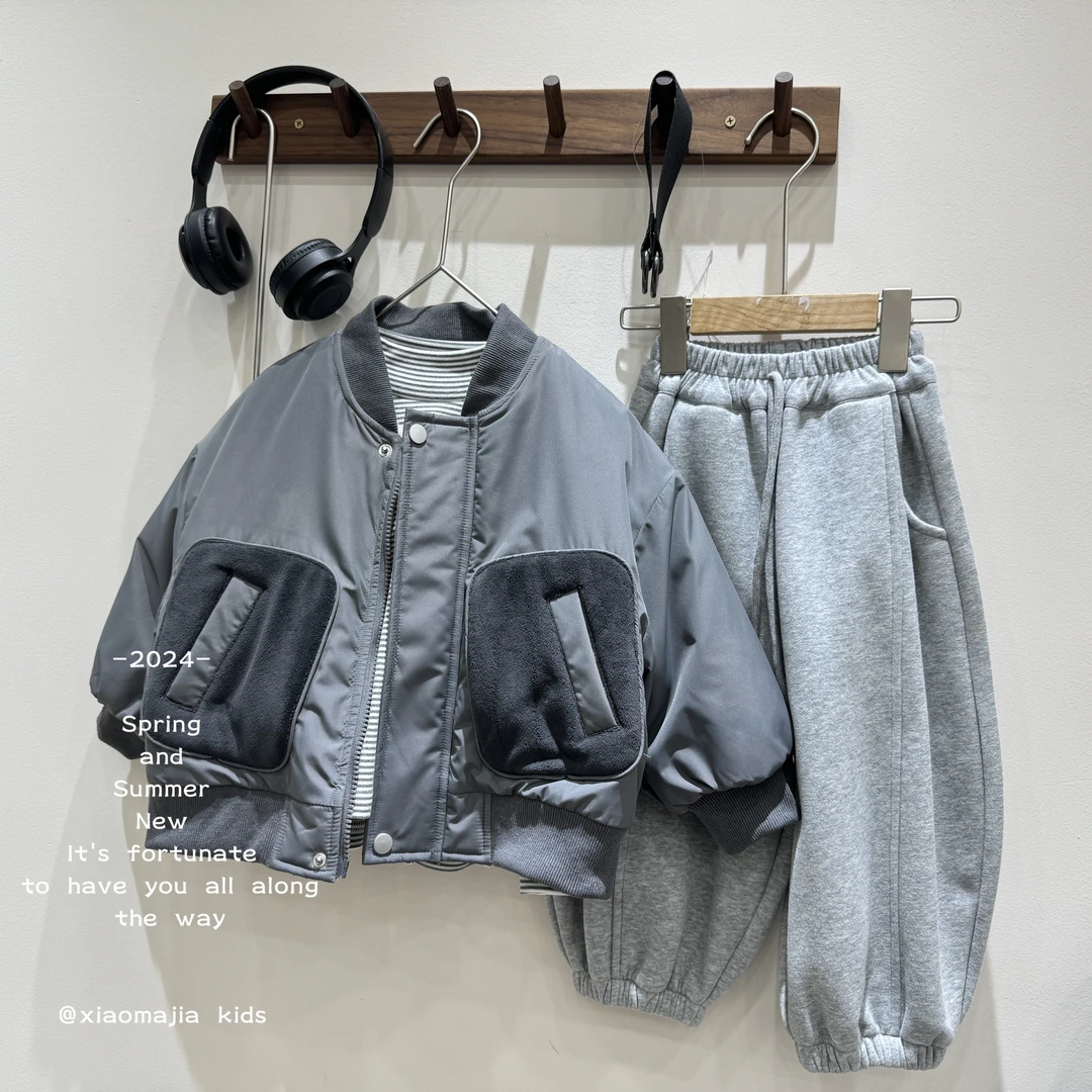 现货-儿童冬季内里仿兔毛加厚外套D-2981休闲时尚儿童派克服男女