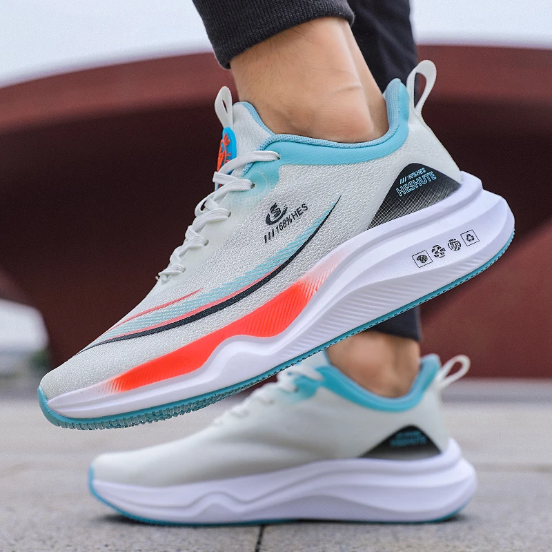 赫舒特品牌2025夏季新款透气舒适正品跑步减震网面休闲跑步运动鞋