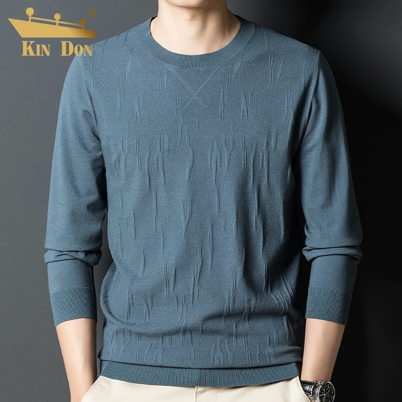 金盾男装长袖T恤男士春秋季圆领毛衣薄款休闲针织衫打底上衣服潮