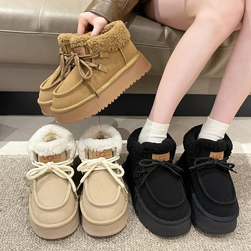 雪地靴女2023秋冬新款加绒加厚保暖厚底增高休闲女靴时尚百搭棉鞋