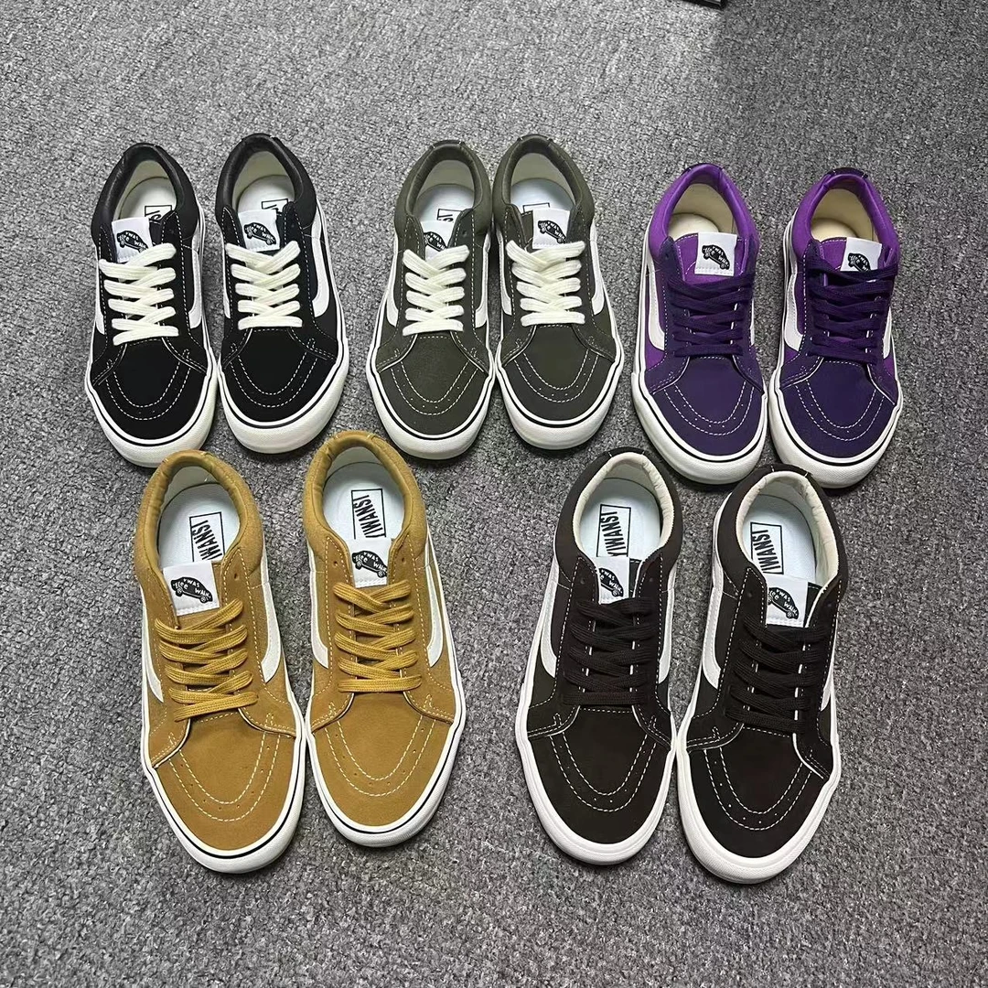 【低帮款】【自主品牌平替】高品质黑白色紫色军绿色板鞋休闲鞋帆布鞋