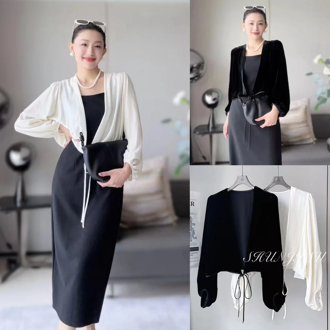 SHUNJIS[流光盛宴]真丝丝绒外套24080801