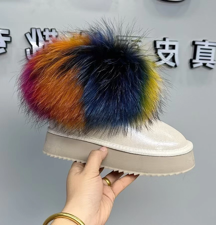 2 七彩毛 UDZ私家定制奢华大毛口雪地靴