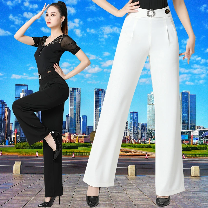 女裤爆款休闲跳舞专用裤广场女士薄款国标舞舞舞蹈弹力长时尚