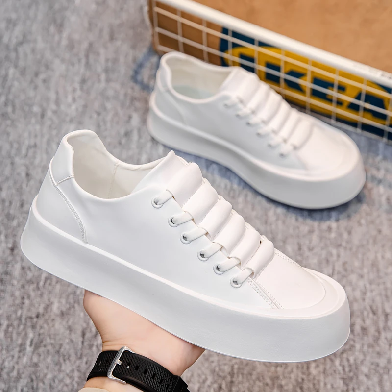 男鞋2025春秋季新款男士时尚小白鞋春季学生白色百搭运动厚底潮鞋