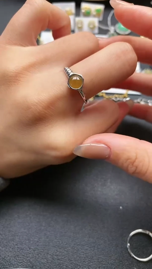 【闪购商品】翡翠戒指银S925镶嵌3333333333 3+