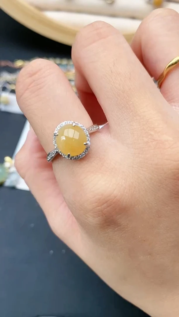 【闪购商品】翡翠戒指银S925镶嵌55555555+7