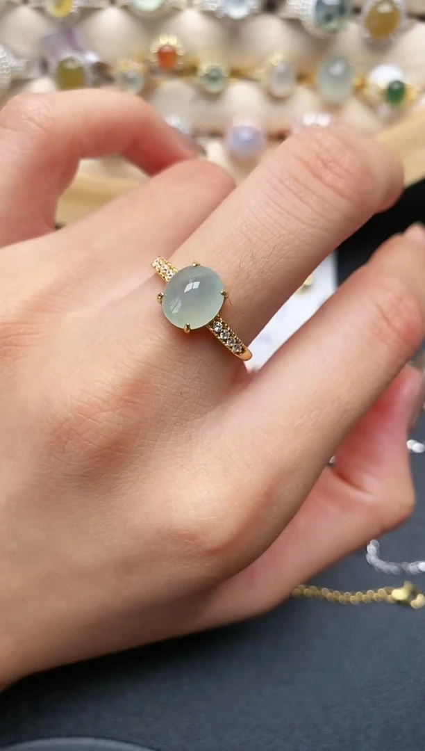 【闪购商品】翡翠戒指银S925镶嵌3333333+3