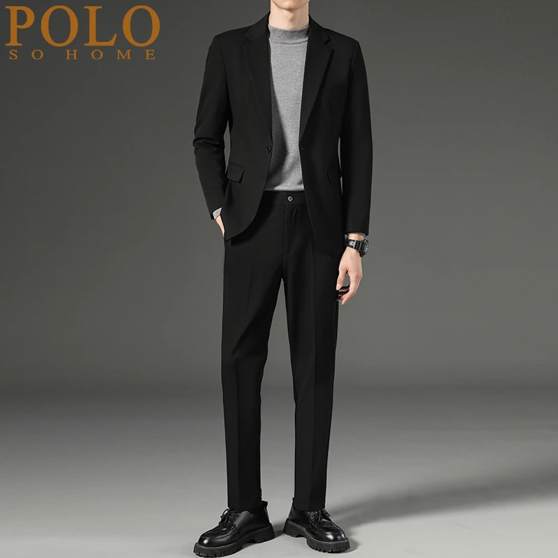 保罗男士高级休闲小西服套装潮流男友风垂感西装韩版帅气工作正装