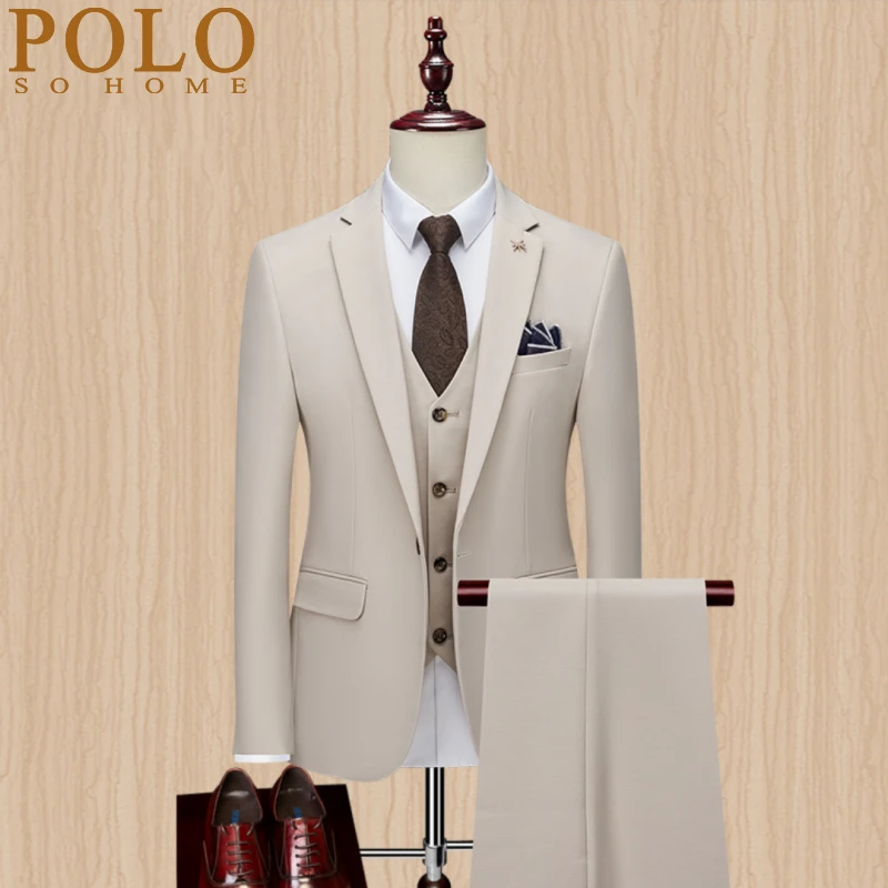 保罗平驳领西装套装男商务休闲西服新郎伴郎结婚礼服主持人职业装