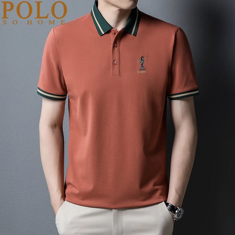 美国保罗POLO衫男短袖高档夏季丝光棉T恤卡通刺绣大码百搭半截袖