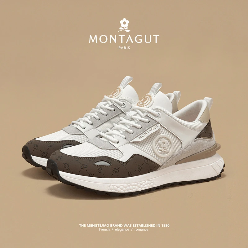 Montagut/梦特娇秋季透气男鞋男款运动休闲时尚百搭网面舒适潮鞋