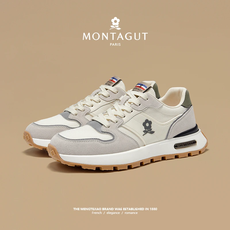 梦特娇男鞋秋冬户外休闲百搭运动鞋男士透气轻便防滑减震软底潮鞋