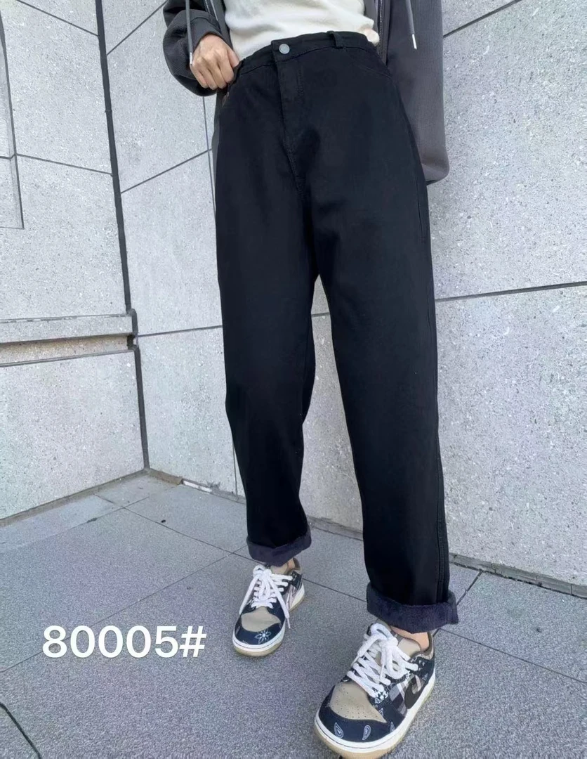 清 加绒加厚牛仔裤#80005