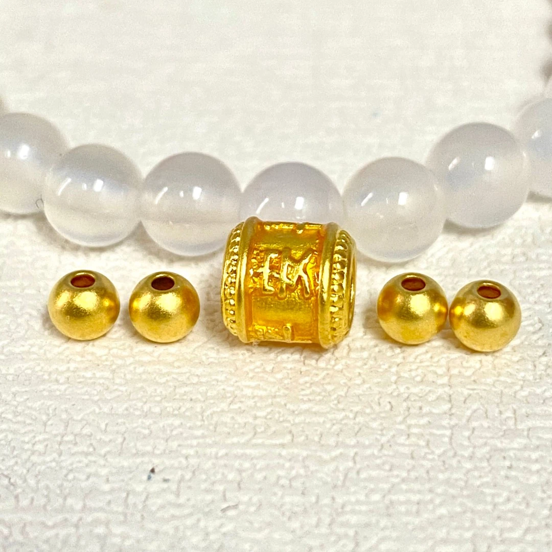 金喜 足金999烧蓝款平安喜乐转韵珠+卡4古法4颗 白玛 瑙手串