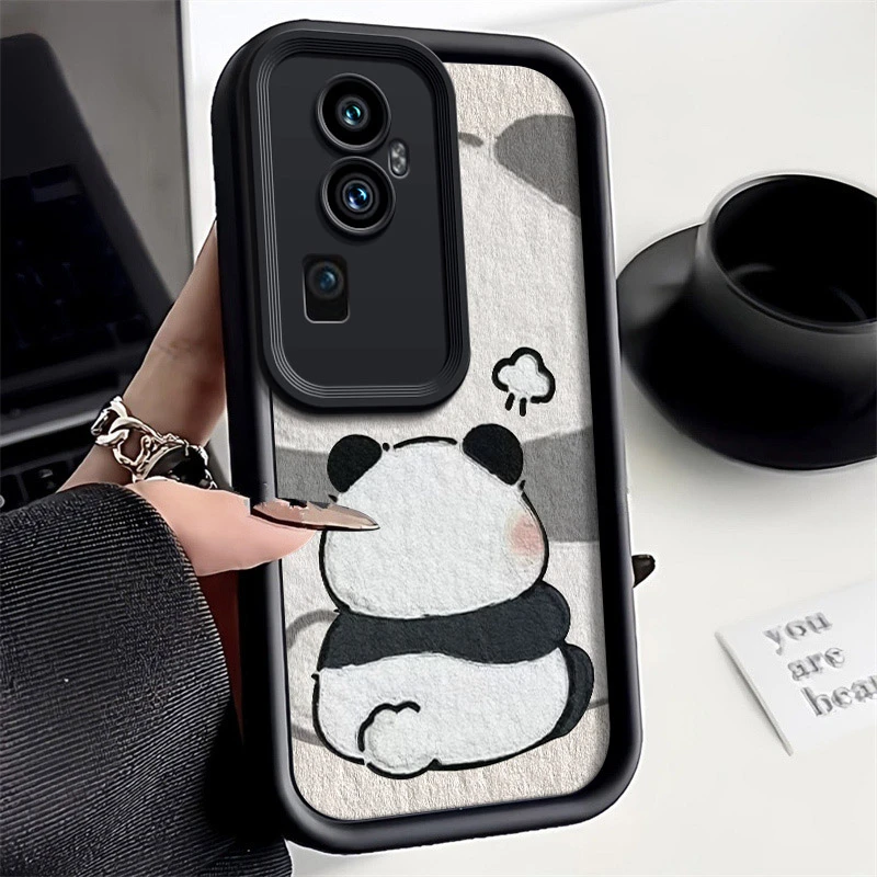 适用花花熊猫OPPOReno10手机壳PHW110全包硅胶新款防摔简约软壳女
