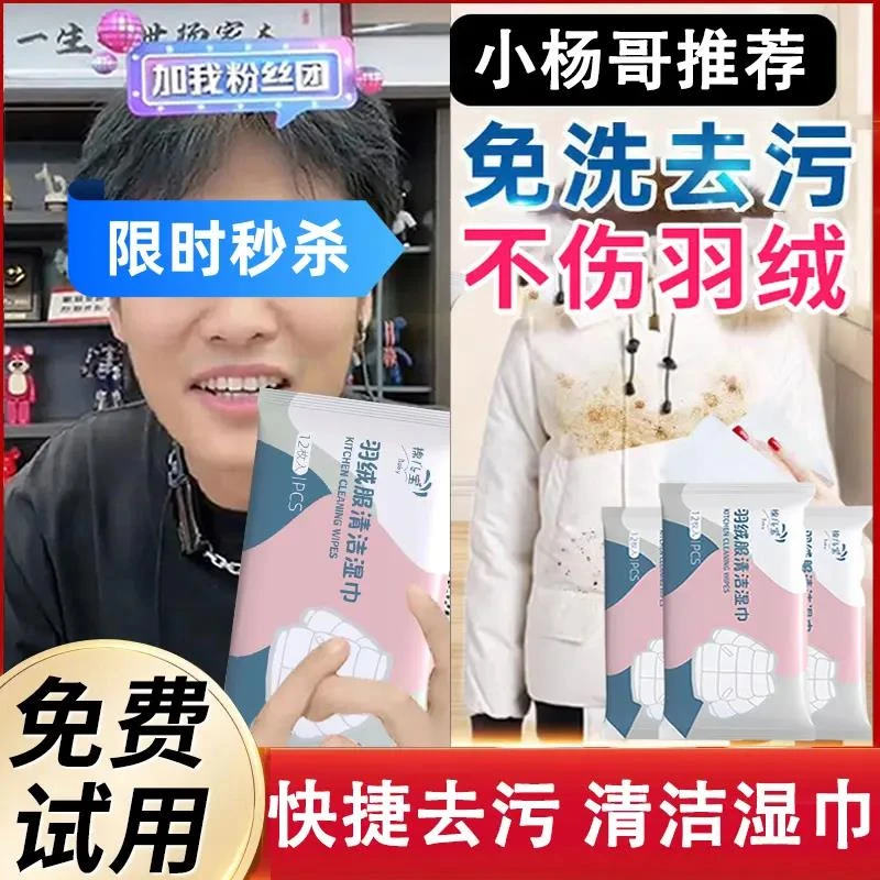 【小杨严选哥】羽绒服清洁湿巾强力去污去渍一次性湿纸巾快捷免水洗