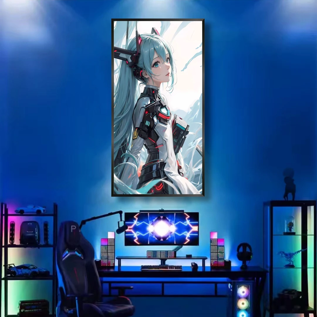 PVC《初音》挂画动漫客厅装饰画电竞房壁画40*80