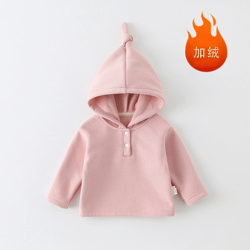 婴儿冬季巫师帽长袖卫衣背带裤夹棉加绒加厚男女宝宝外出服连体衣