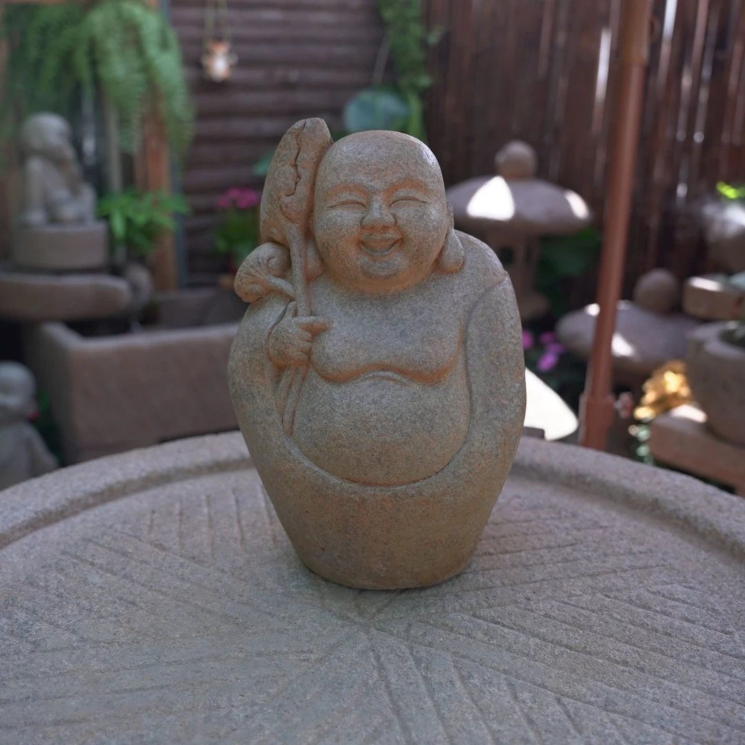 弥勒佛禅意庭院茶空间摆件