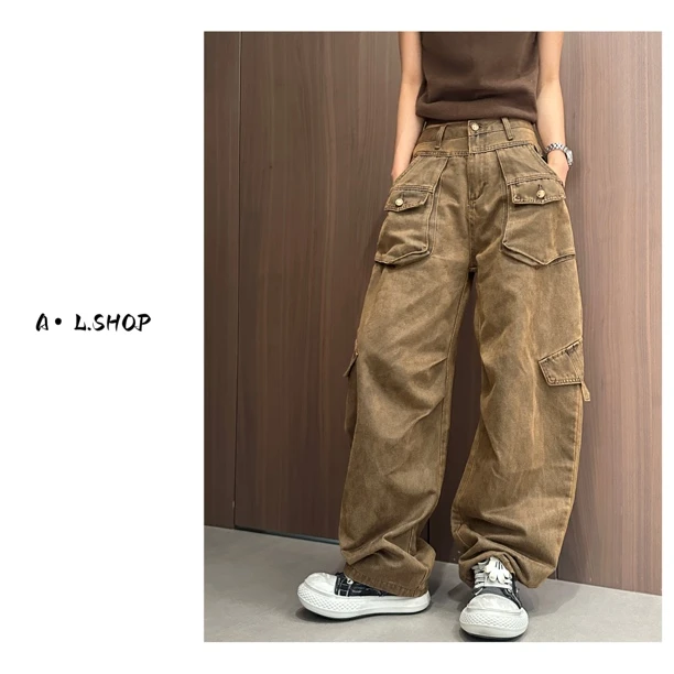 Aila｜气质时尚百搭设计师工装弯刀休闲裤