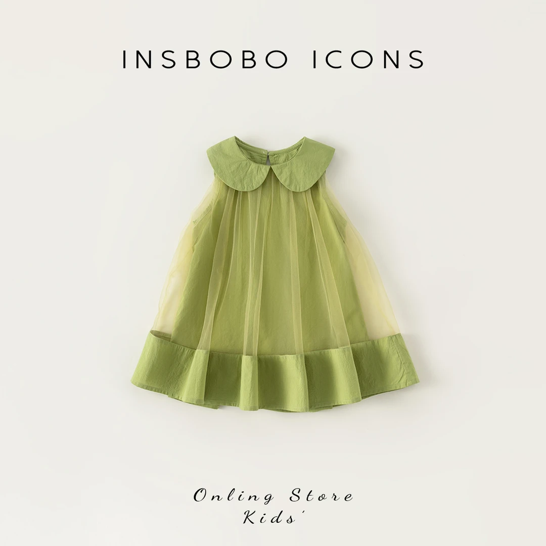 INSbobo女童新品连衣裙女宝公主裙儿童女宝网纱裙 XQ23079