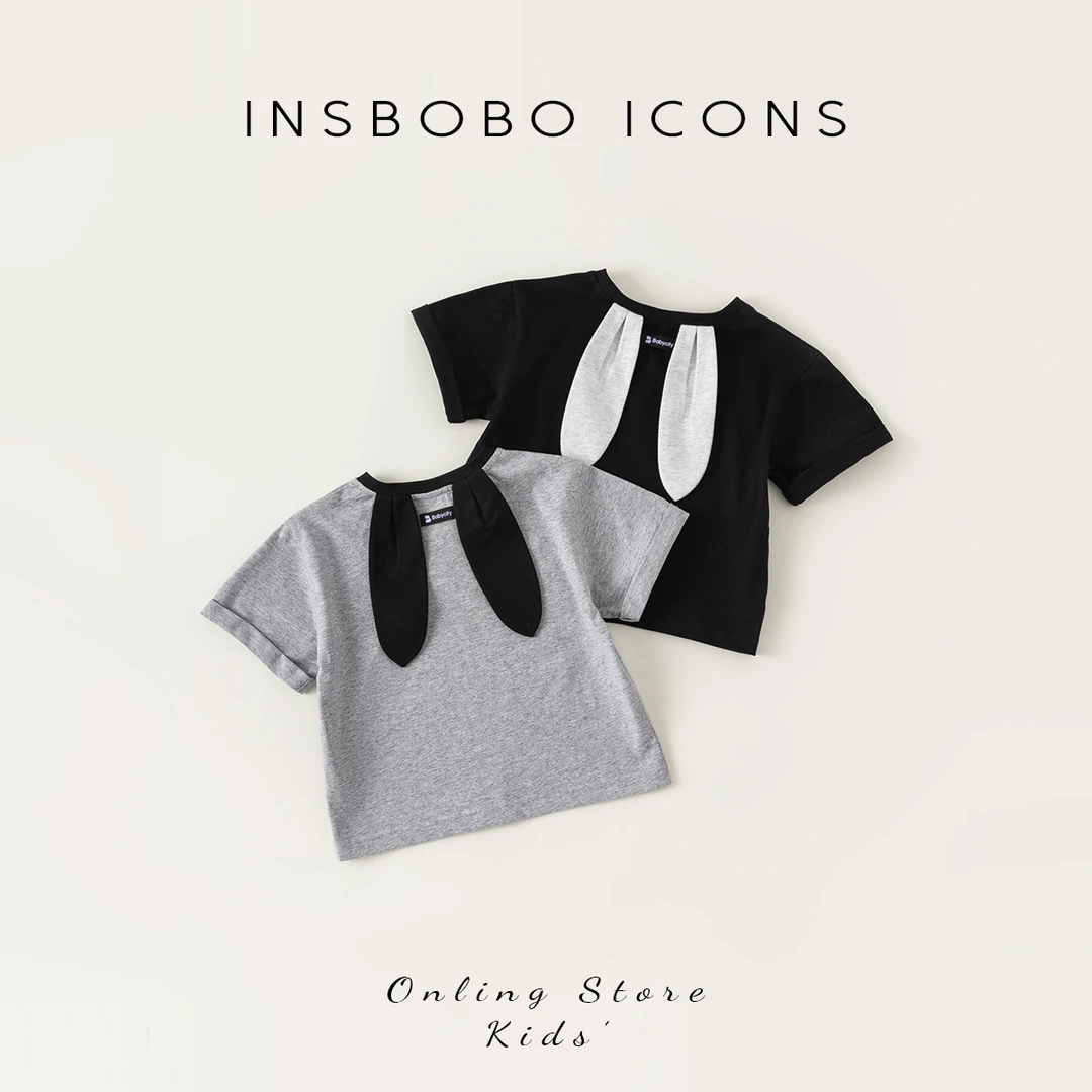INSbobo女童夏装男童短袖t恤夏儿童t恤宝宝上衣小童衣服潮XY23130