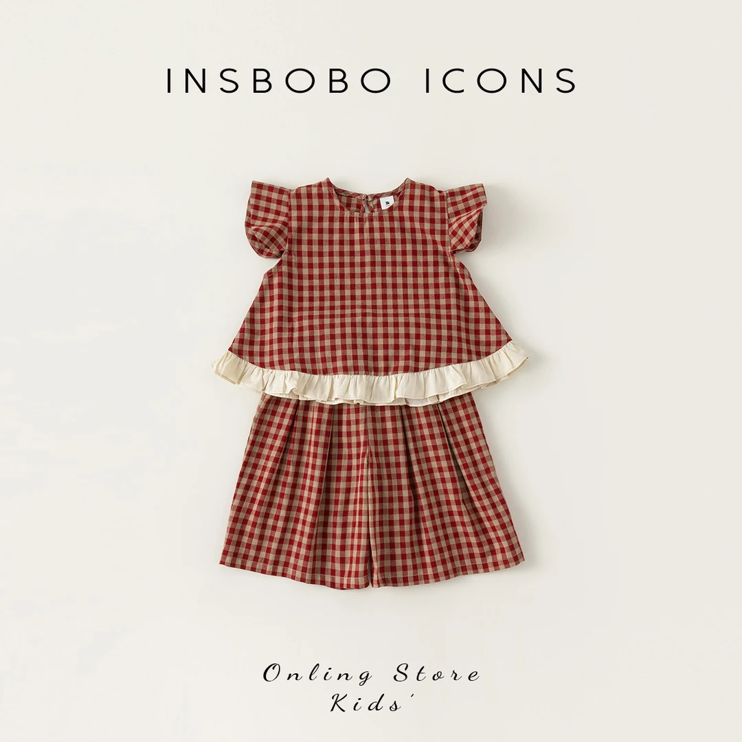 INSbobo女童套装夏款女童装时髦套装小女孩夏季衣服套装XT23239