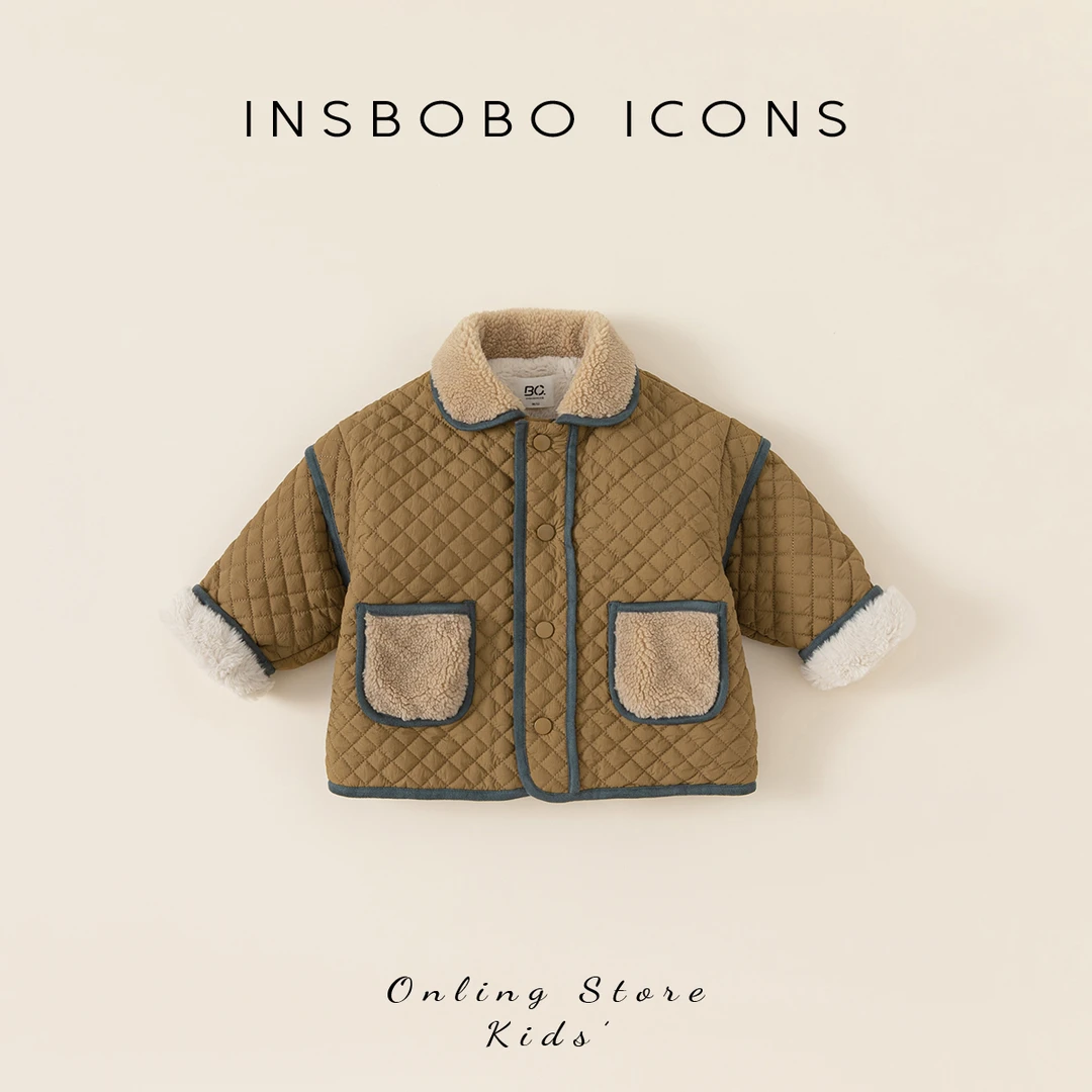 INSbobo2023男童冬季新品外套小童休闲加绒加厚保暖外套DY83017