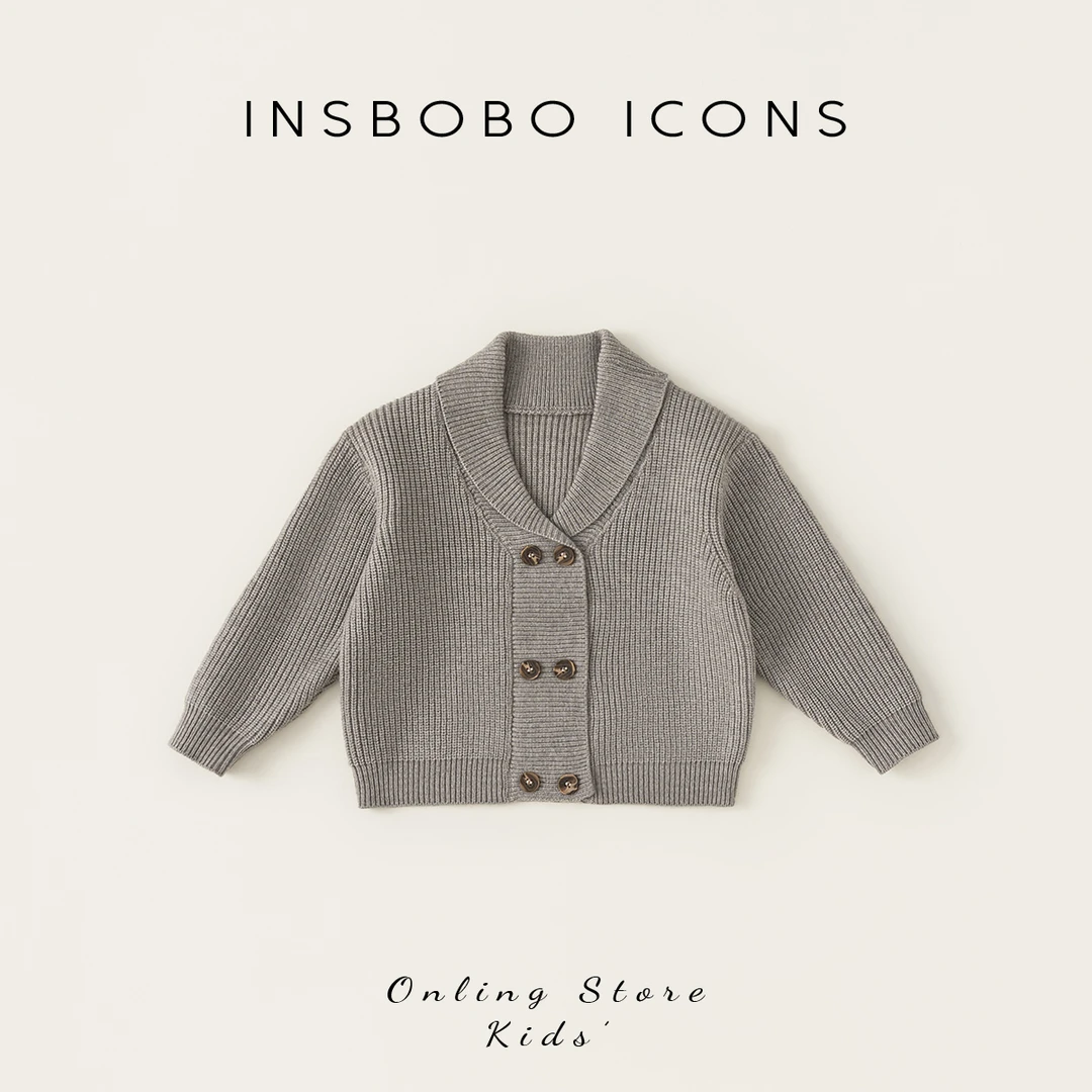 INSbobo秋季新款儿童毛衣韩版女童秋装针织外套开衫上衣QY84112