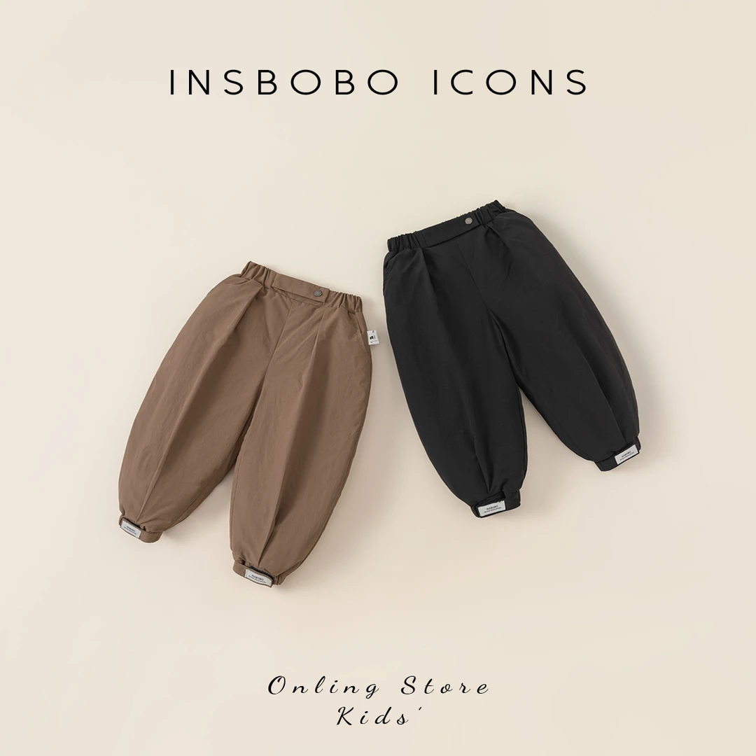 INSbobo冬装新品男童保暖裤子小童韩版休闲羽绒裤DK83181