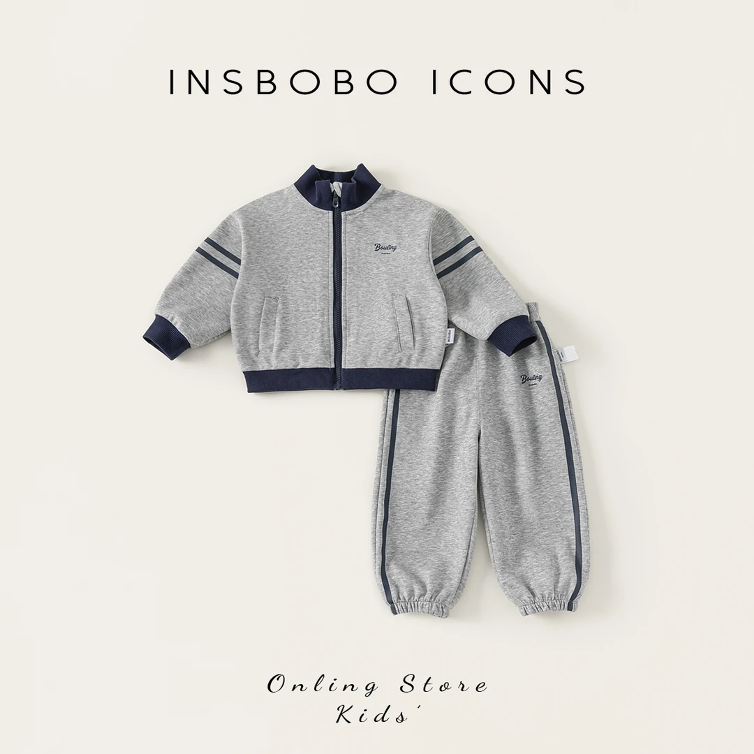 INSbobo儿童套装休闲字母外套+洋气运动卫裤两件套CT85020