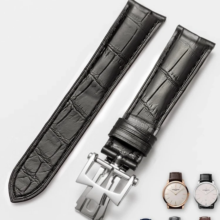 JOLO适用江诗丹顿表带原装双面鳄鱼皮伍陆之型传承传袭男女手表带