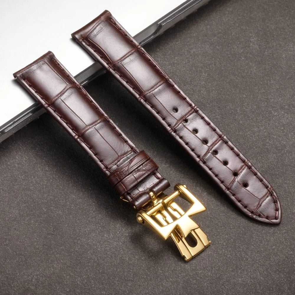 适用江斯丹顿真皮表带伍陆4600E 4400E 4000E超薄弧型传承表带男