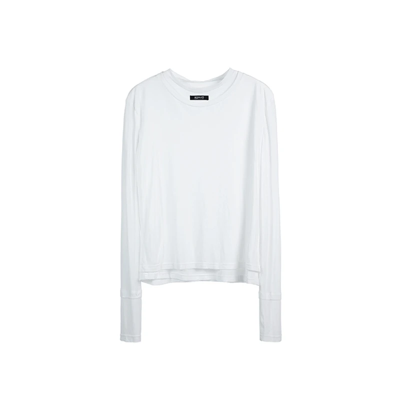 MODULER新款 原创假两件叠穿宽松舒适柔软长袖T恤