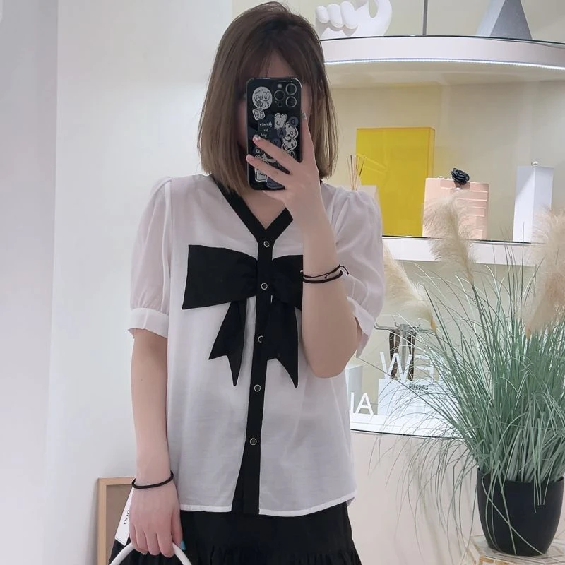 Lagogo/拉谷谷衬衫上衣气质时尚夏季法式小众设计感小香风显瘦