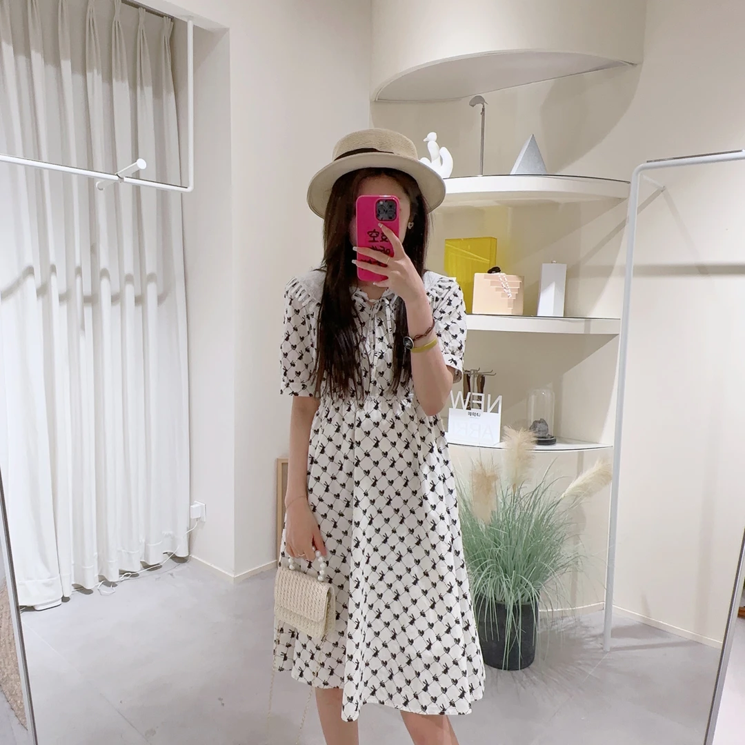 Lagogo/拉谷谷春夏显瘦连衣裙名媛气质女连衣裙夏裙子LCLL307A62