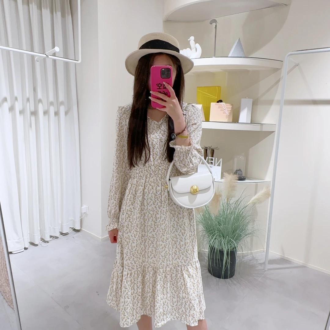 Lagogo/拉谷谷LAGOGO拉谷谷专柜新款碎花雪纺设计师连衣裙