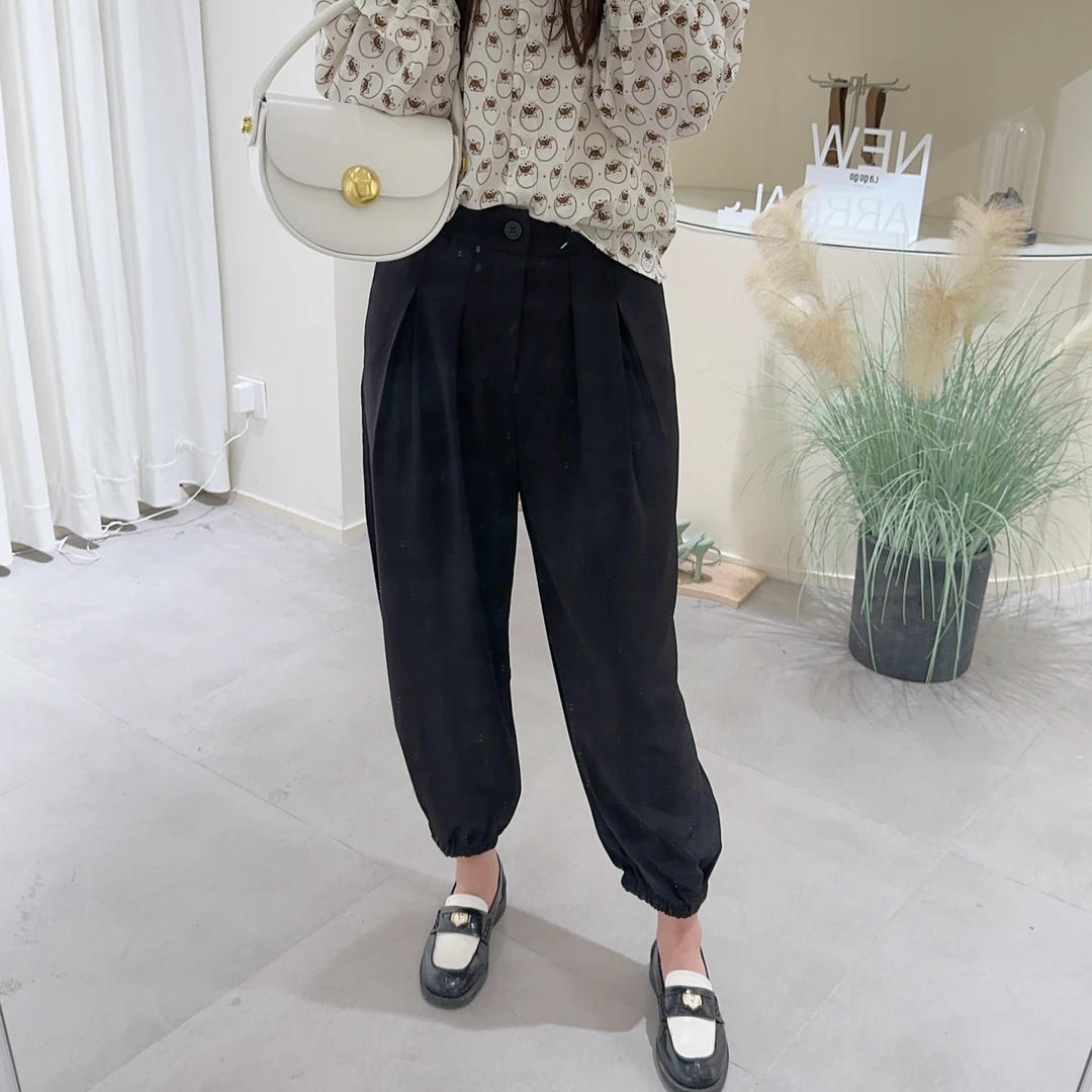 Lagogo/拉谷谷宽松九分夏季百搭休闲时尚休闲百搭夏季九分休闲裤