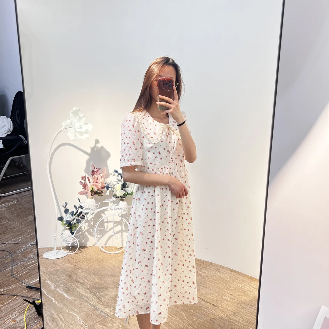 Lagogo/拉谷谷法式宫廷蕾丝连衣裙春夏超显瘦连衣裙发光公主裙