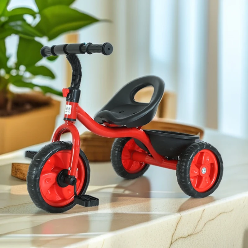 （带脚踏前后车框）脚踏宝宝三轮车高碳钢学步车自行车助步车全快拆
