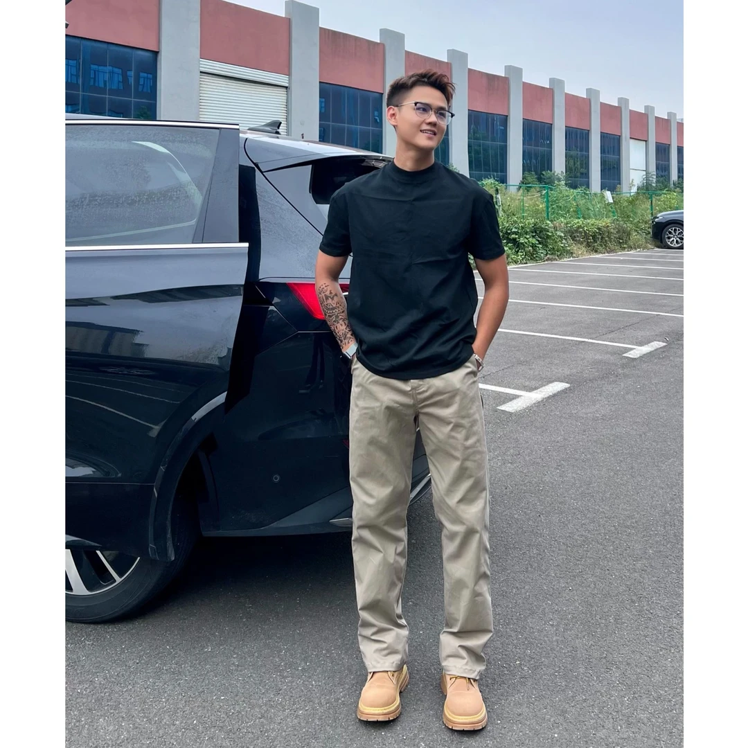 【巧乐】牛仔裤斜纹棉水洗纯色百搭弹力男休闲简约直筒裤男