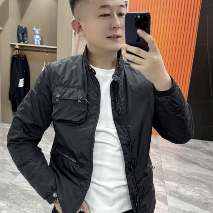 2023冬季新款男士轻薄棉服高级感百搭立领工装痞帅青年爆款棉衣男