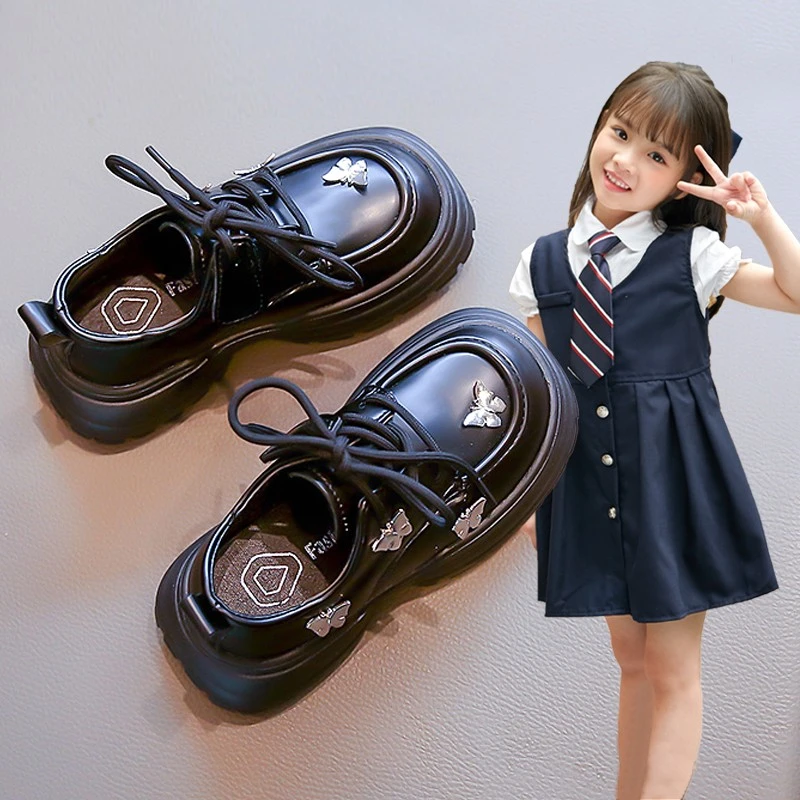 女童英伦风软底小皮鞋2024春季新款黑色演出春秋鞋小女孩公主单鞋