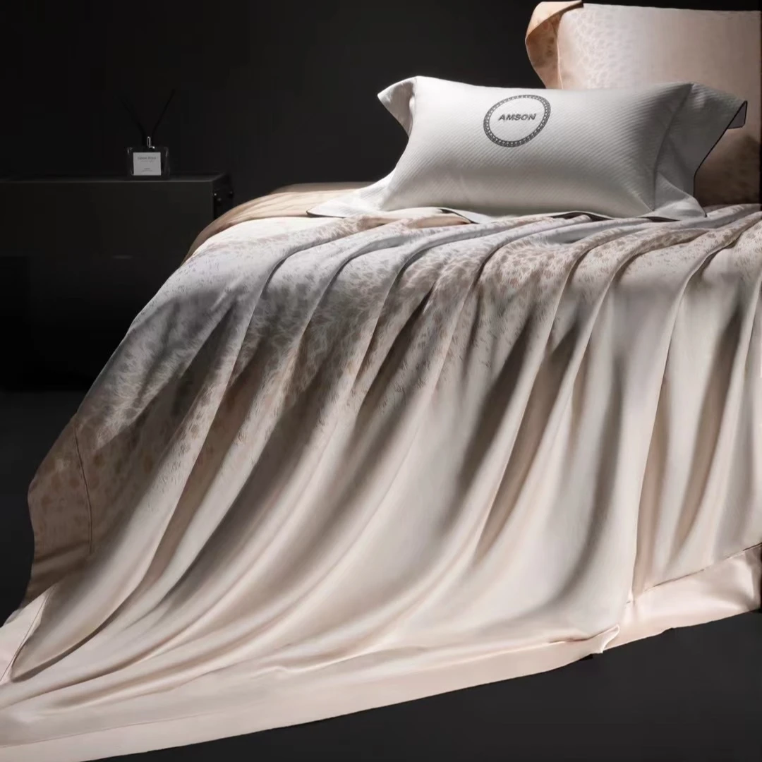 轻奢风100支超细旦天丝棉色织大提花四件套